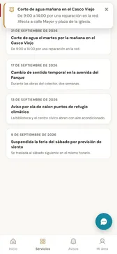 Aviso recibido con la app abierta