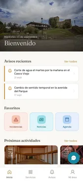 Inicio de la app con la imagen del ayuntamiento