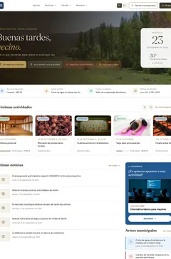Página de inicio del portal web